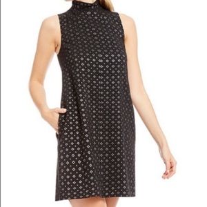 60s style mock neck dress